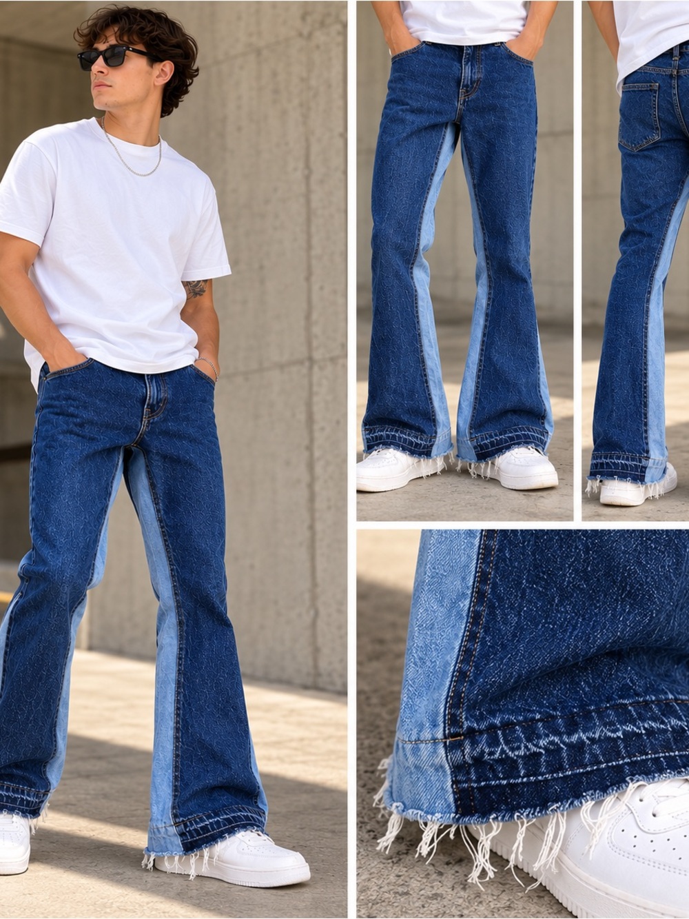 Supply & Demand Men’s Reyer Flare Jeans 30W Two Tone Raw Hem NWT